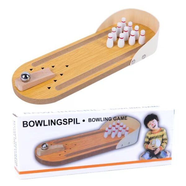 Table Top Mini Bowling Game Set-Tabletop Wooden Board Mini Arcade Desktop Tiny Bowling Shooting Alley Office Desk Stress Relief Gadgets Small Finger Toys Gag Gifts For MenWomen Kids Teens Boys - Image 8