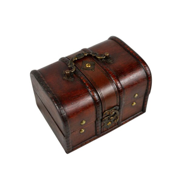 Vintage wooden treasure chest storage box - Image 5